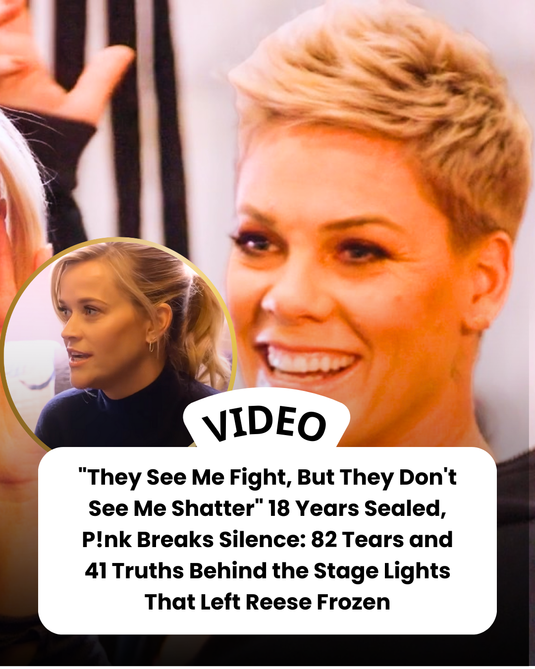 “They See Me Fight, But They Don’t See Me Shatter” 18 Years Sealed, P!nk Breaks Silence: 82 Tears and 41 Truths Behind the Stage Lights That Left Reese Frozen