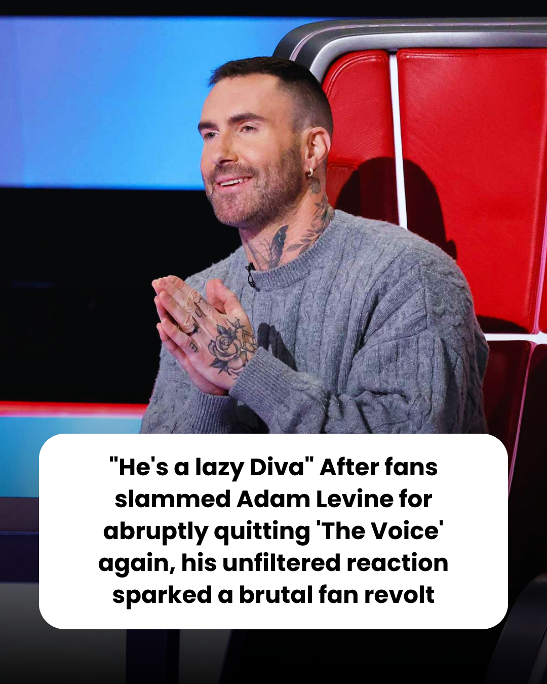 “He’s a lazy Diva” After fans slammed Adam Levine for abruptly quitting ‘The Voice’ again, his unfiltered reaction sparked a brutal fan revolt