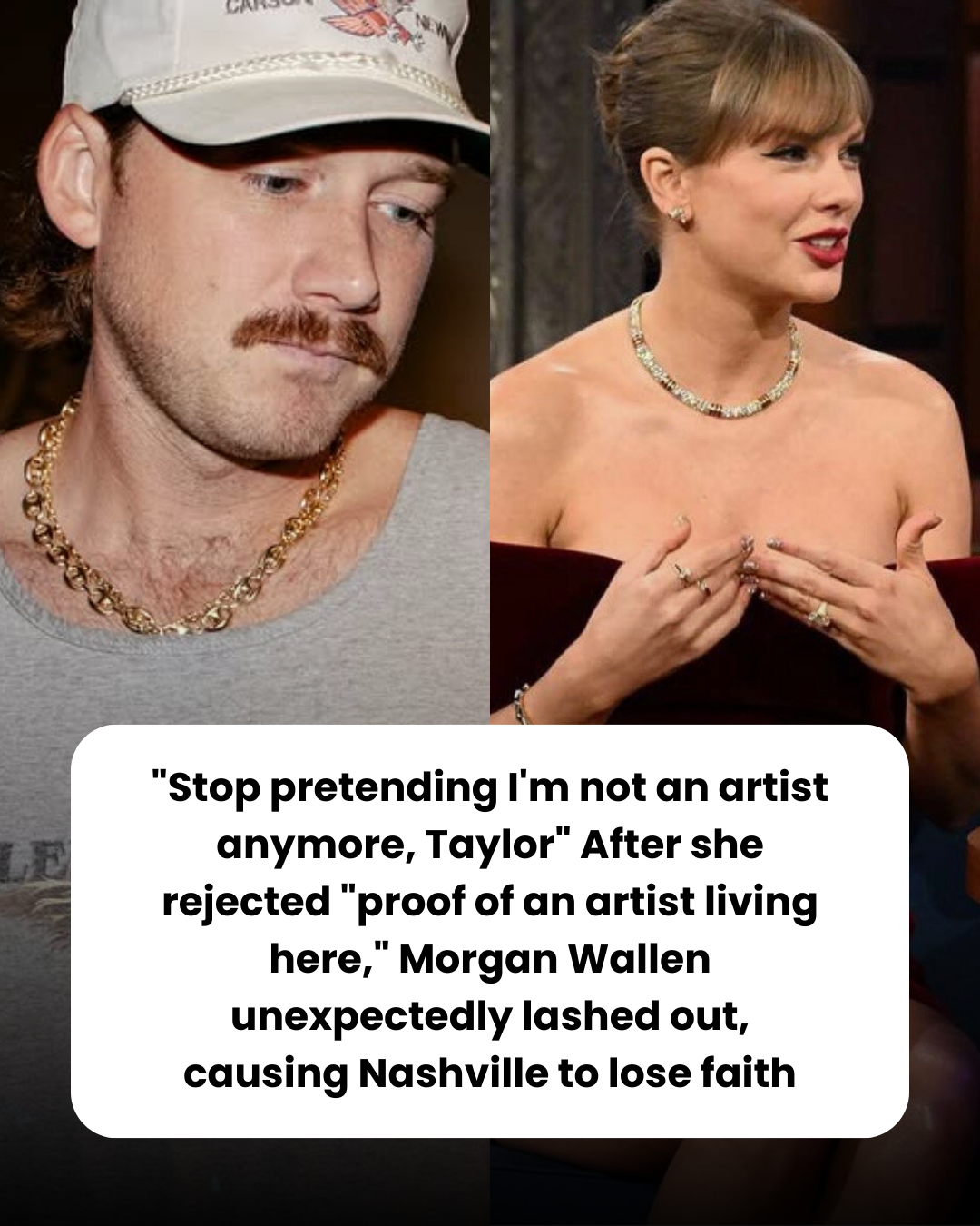 “Stop pretending I’m not an artist anymore, Taylor” After she rejected “proof of an artist living here,” Morgan Wallen unexpectedly lashed out, causing Nashville to lose faith