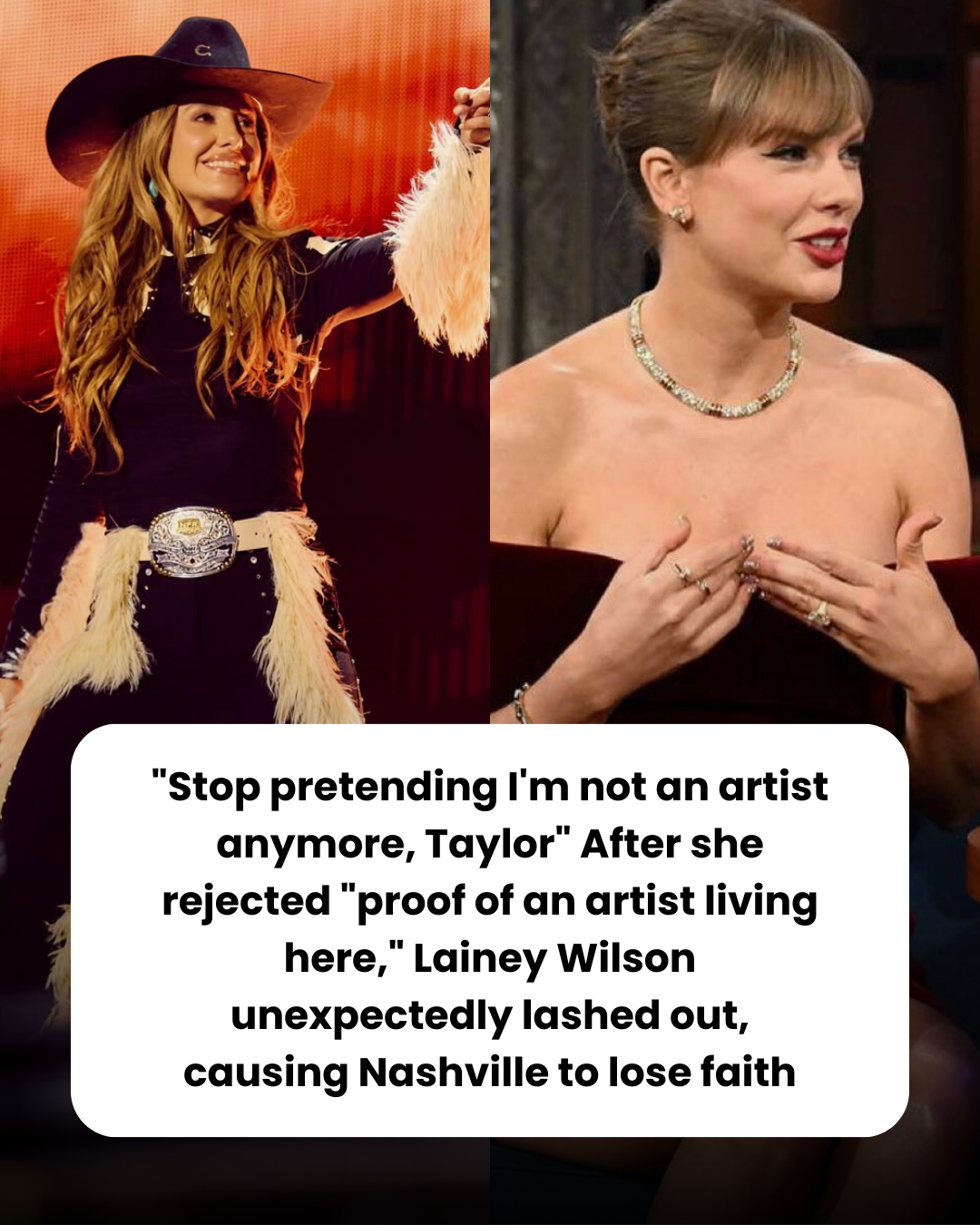 “Stop pretending I’m not an artist anymore, Taylor” After she rejected “proof of an artist living here,” Lainey Wilson unexpectedly lashed out, causing Nashville to lose faith