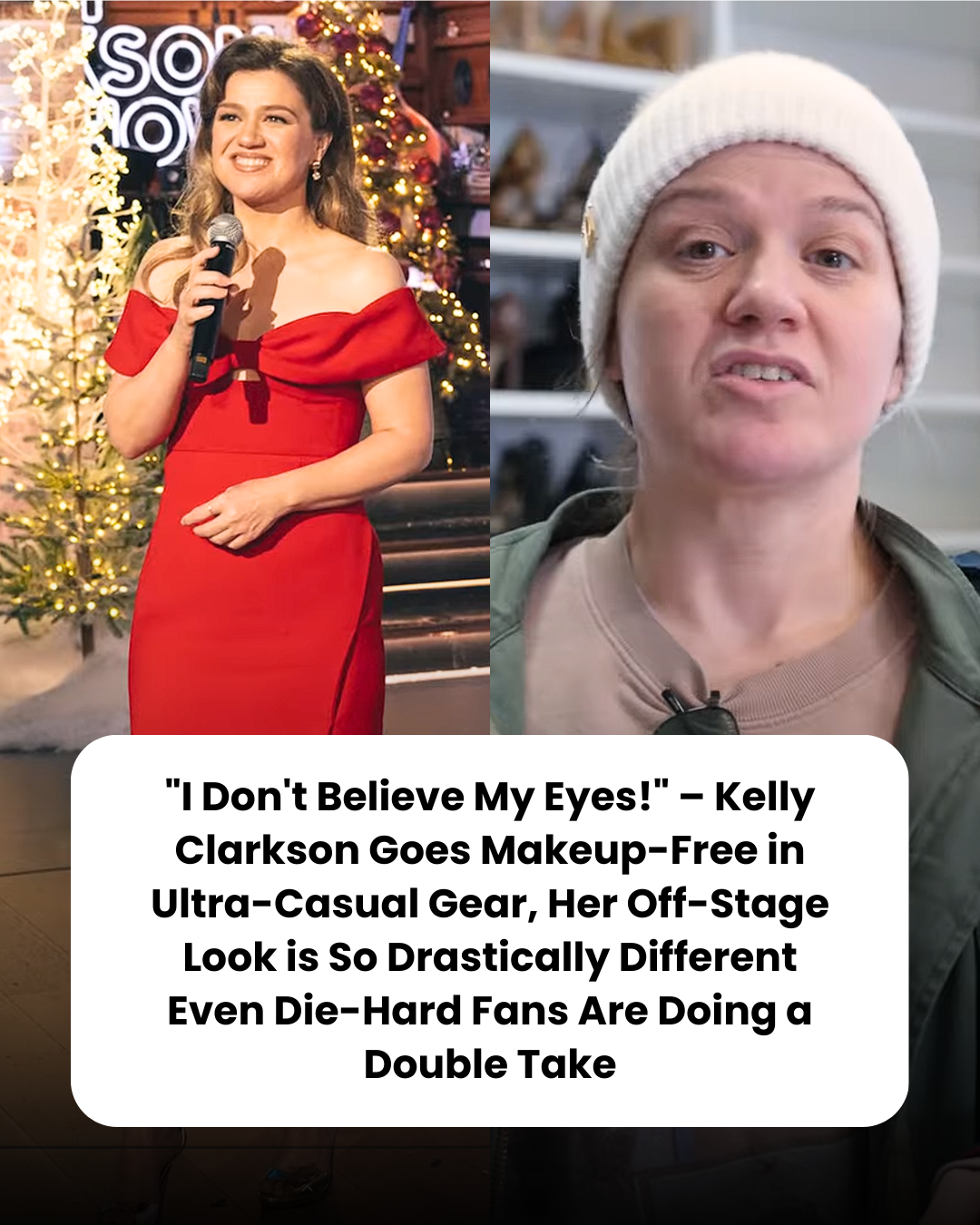 “I Don’t Believe My Eyes!” – Kelly Clarkson Goes Makeup-Free in Ultra-Casual Gear, Her Off-Stage Look is So Drastically Different Even Die-Hard Fans Are Doing a Double Take