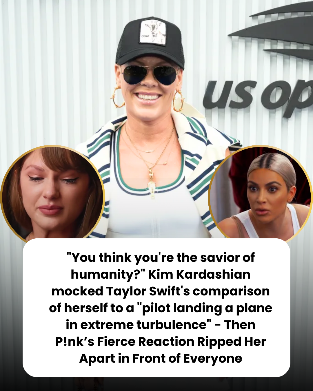 “You think you’re the savior of humanity?” Kim Kardashian mocked Taylor Swift’s comparison of herself to a “pilot landing a plane in extreme turbulence” – Then P!nk’s Fierce Reaction Ripped Her Apart in Front of Everyone