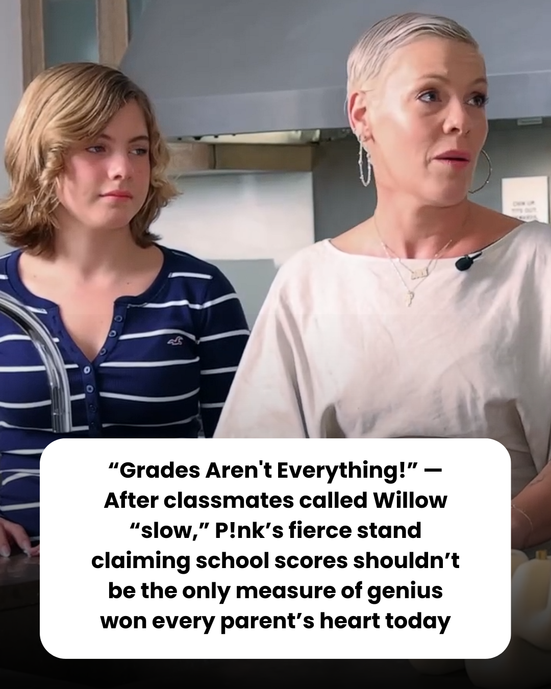 “Grades Aren’t Everything!” — After classmates called Willow “slow,” P!nk’s fierce stand claiming school scores shouldn’t be the only measure of genius won every parent’s heart today