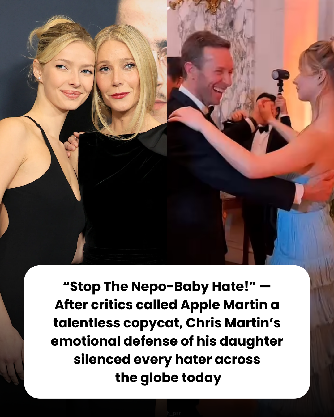 “Stop The Nepo-Baby Hate!” — After critics called Apple Martin a talentless copycat, Chris Martin’s emotional defense of his daughter silenced every hater across  the globe today