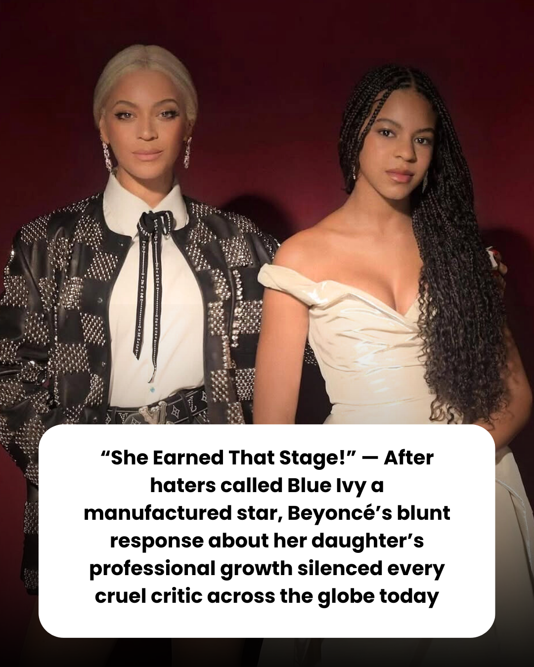 “She Earned That Stage!” — After haters called Blue Ivy a manufactured star, Beyoncé’s blunt response about her daughter’s professional growth silenced every cruel critic across the globe today