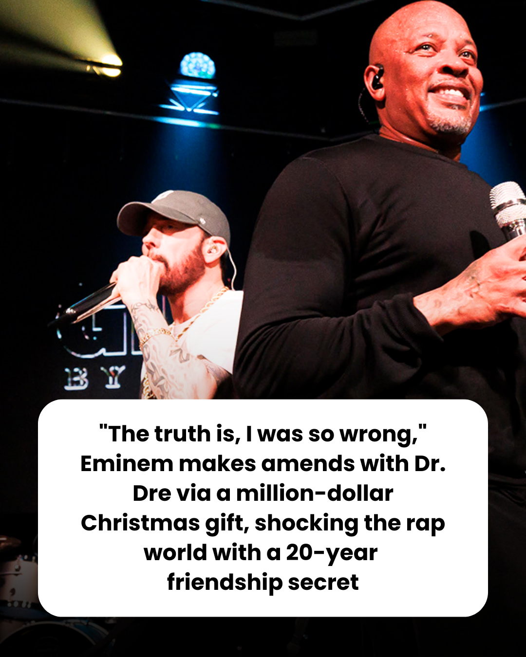 “The truth is, I was so wrong,” Eminem makes amends with Dr. Dre via a million-dollar Christmas gift, shocking the rap world with a 20-year  friendship secret