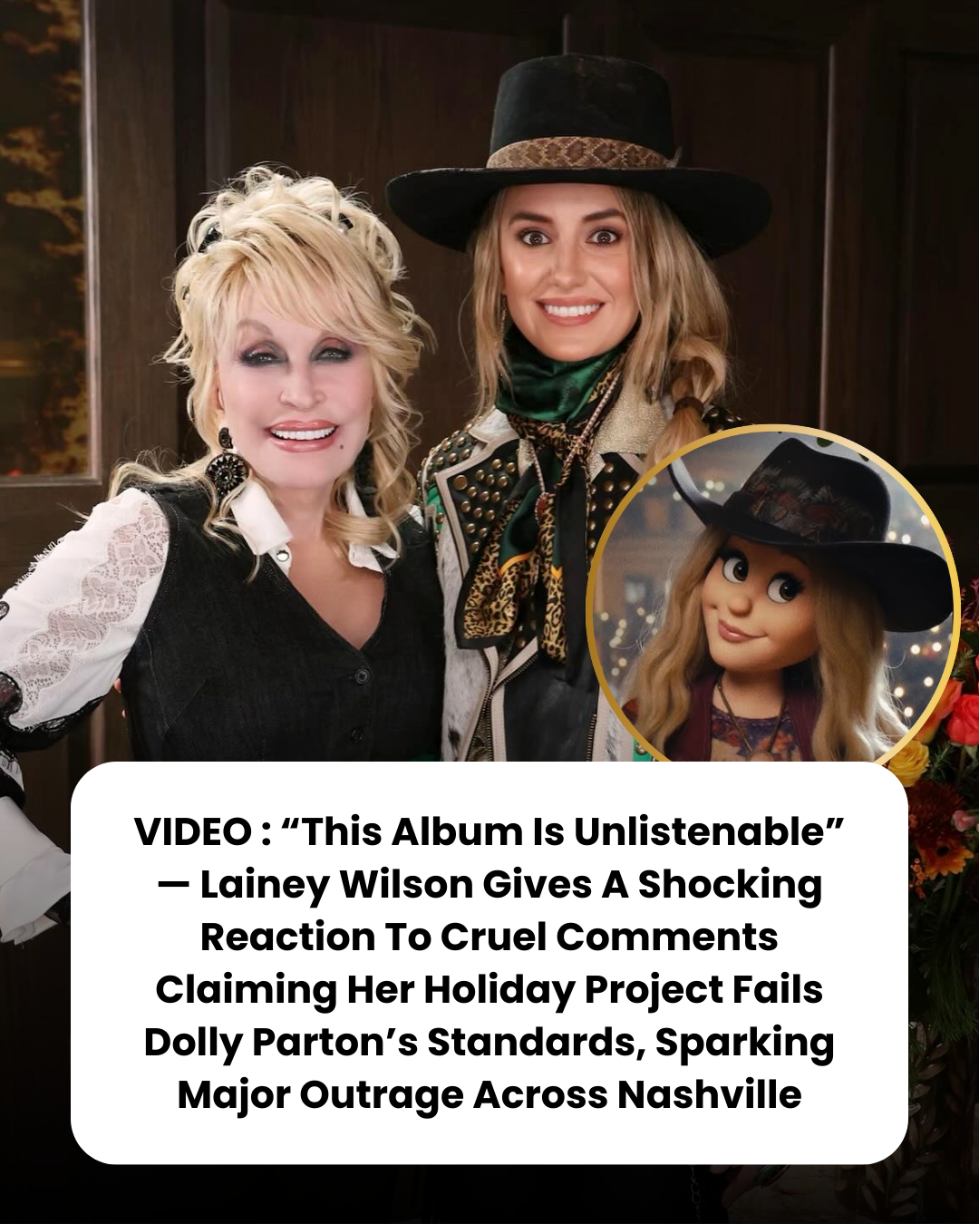 “This Album Is Unlistenable” — Lainey Wilson Gives A Shocking Reaction To Cruel Comments Claiming Her Holiday Project Fails Dolly Parton’s Standards, Sparking Major Outrage Across Nashville.