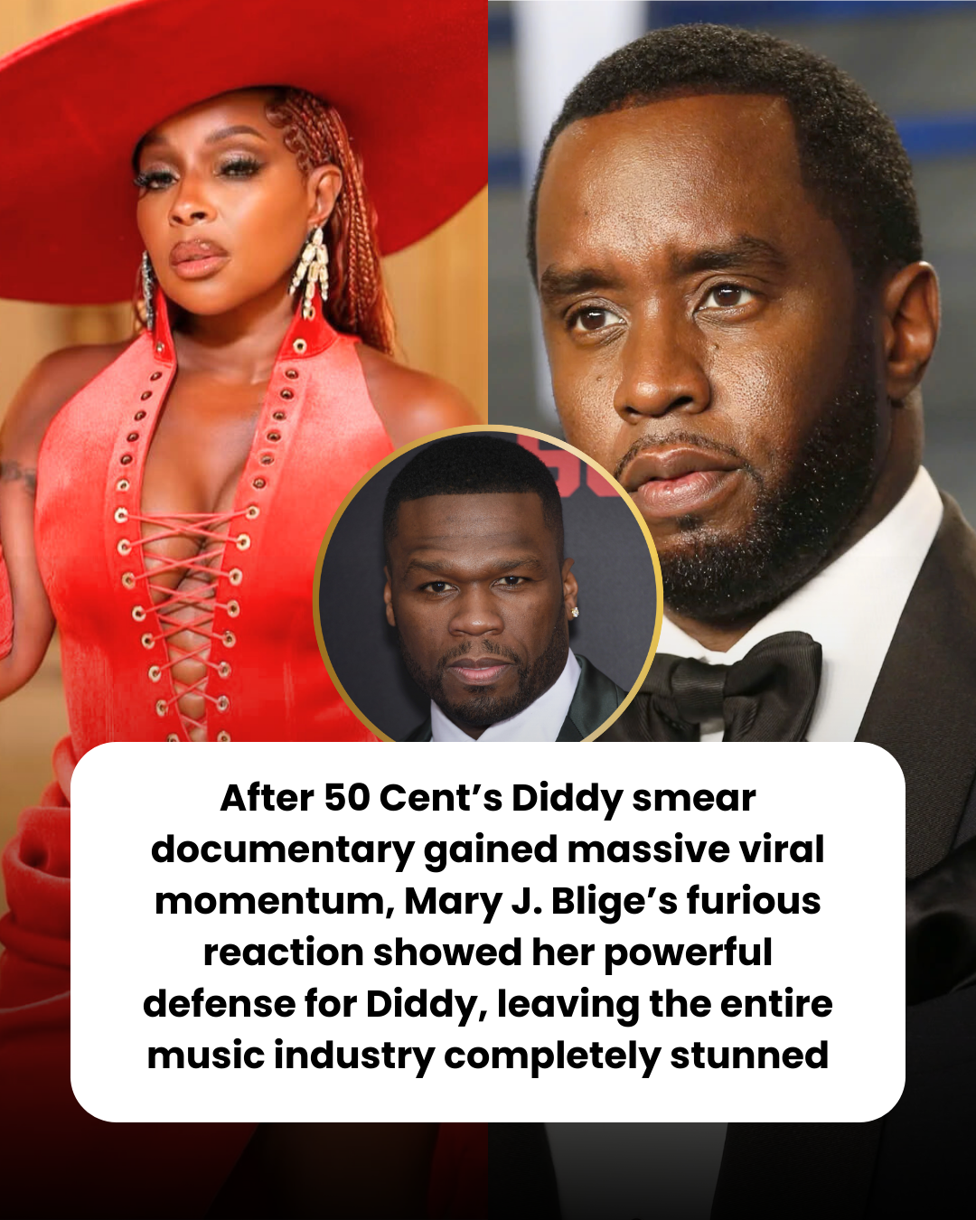 After 50 Cent’s Diddy smear documentary gained massive viral momentum, Mary J. Blige’s furious reaction showed her powerful defense for Diddy, leaving the entire music industry completely stunned
