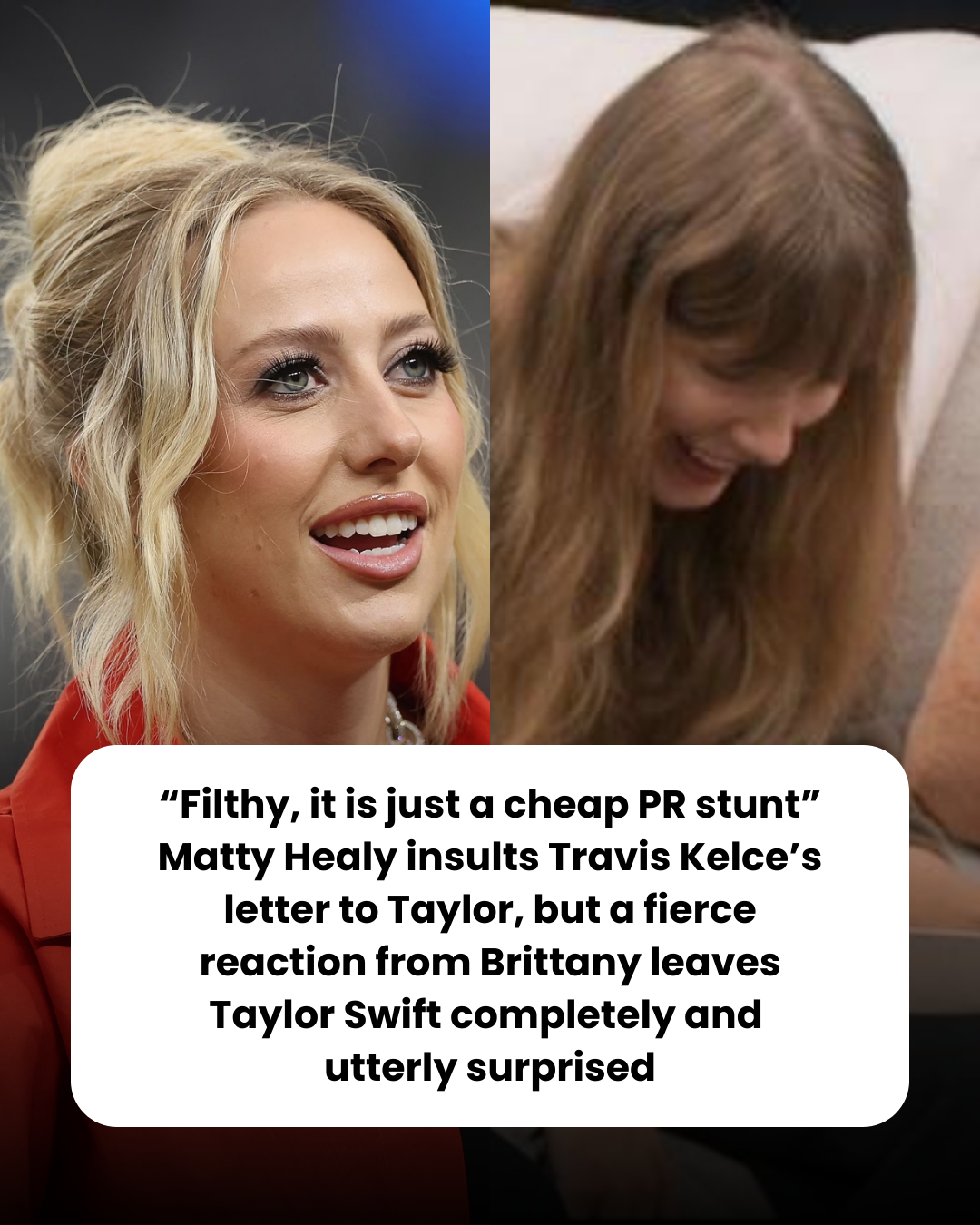“Filthy, it is just a cheap PR stunt” Matty Healy insults Travis Kelce’s letter to Taylor, but a fierce reaction from Brittany leaves Taylor Swift completely and  utterly surprised