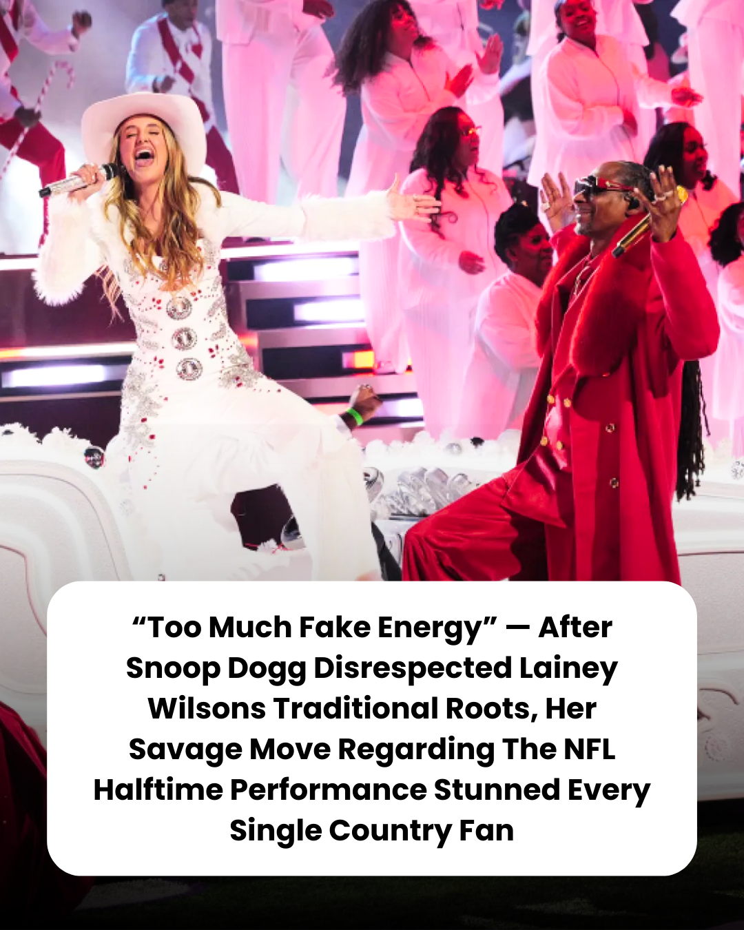 “Too Much Fake Energy” — After Snoop Dogg Disrespected Lainey Wilsons Traditional Roots, Her Savage Move Regarding The NFL Halftime Performance Stunned Every Single Country Fan