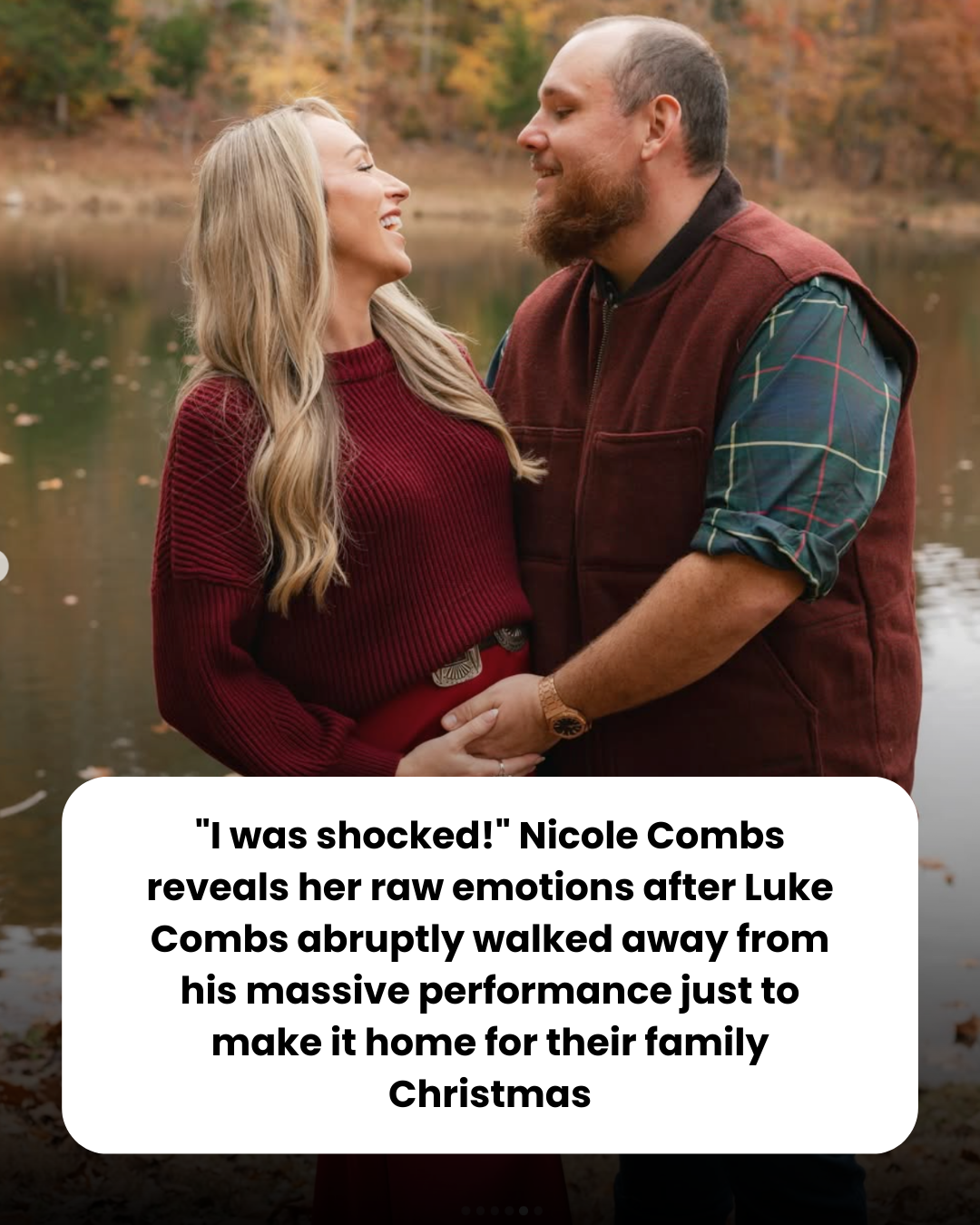 “I was shocked!” Nicole Combs reveals her raw emotions after Luke Combs abruptly walked away from his massive performance just to make it home for their family Christmas