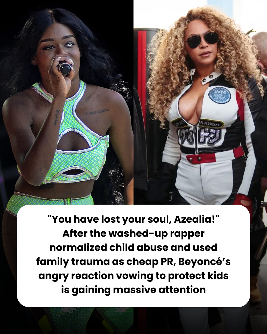 “You have lost your soul, Azealia!” After the washed-up rapper normalized child abuse and used family trauma as cheap PR, Beyoncé’s angry reaction vowing to protect kids is gaining massive attention