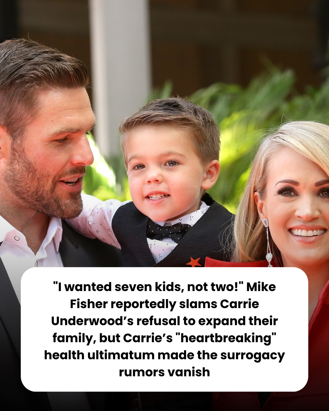 “I wanted seven kids, not two!” Mike Fisher reportedly slams Carrie Underwood’s refusal to expand their family, but Carrie’s “heartbreaking” health ultimatum made the surrogacy rumors vanish