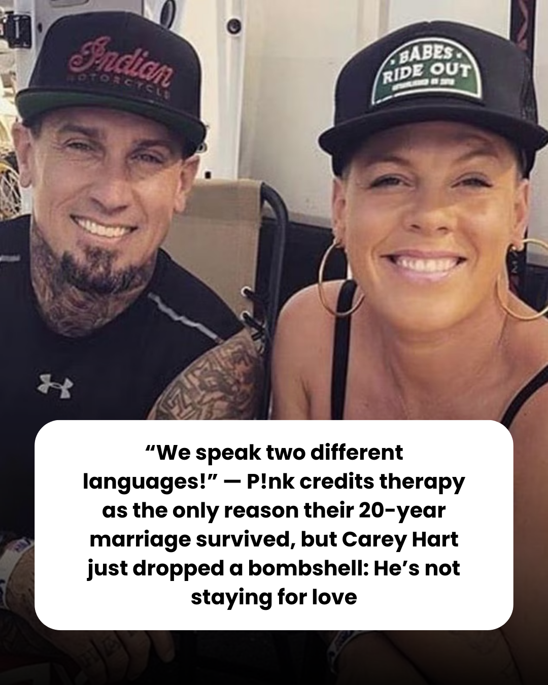 “We speak two different languages!” — P!nk credits therapy as the only reason their 20-year marriage survived, but Carey Hart just dropped a bombshell: He’s not staying for love