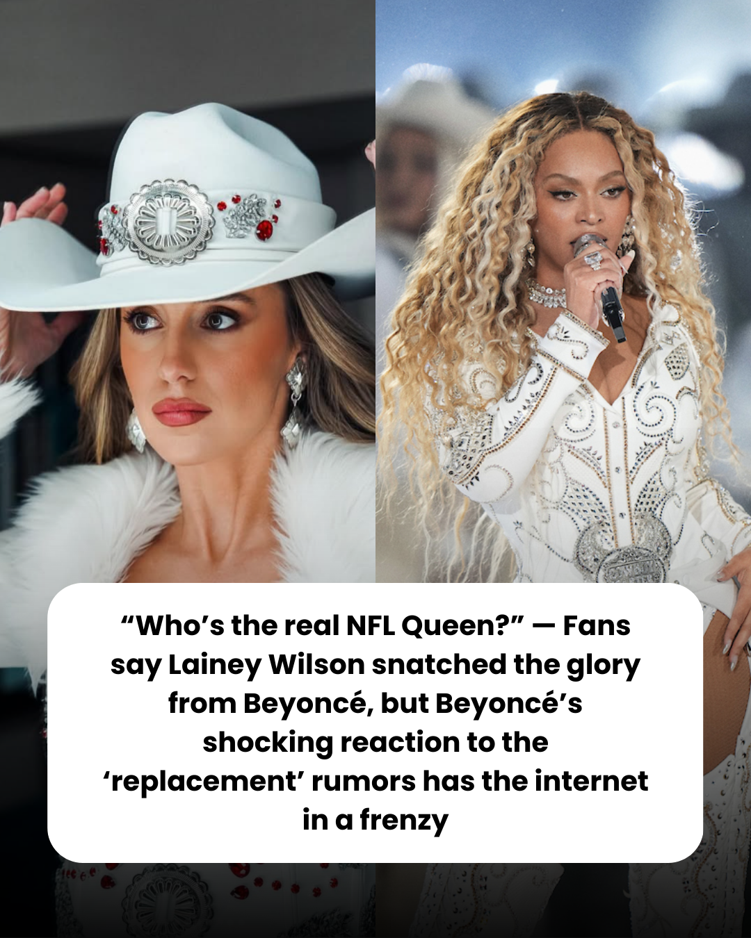 “Who’s the real NFL Queen?” — Fans say Lainey Wilson snatched the glory from Beyoncé, but Beyoncé’s shocking reaction to the ‘replacement’ rumors has the internet in a frenzy