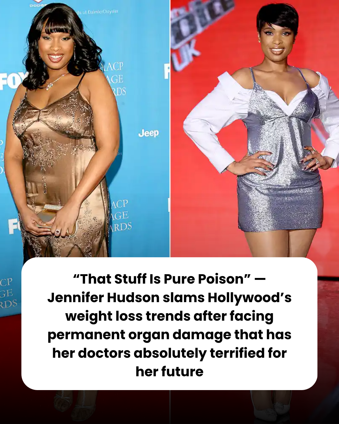“That Stuff Is Pure Poison” — Jennifer Hudson slams Hollywood’s weight loss trends after facing permanent organ damage that has her doctors absolutely terrified for her future.