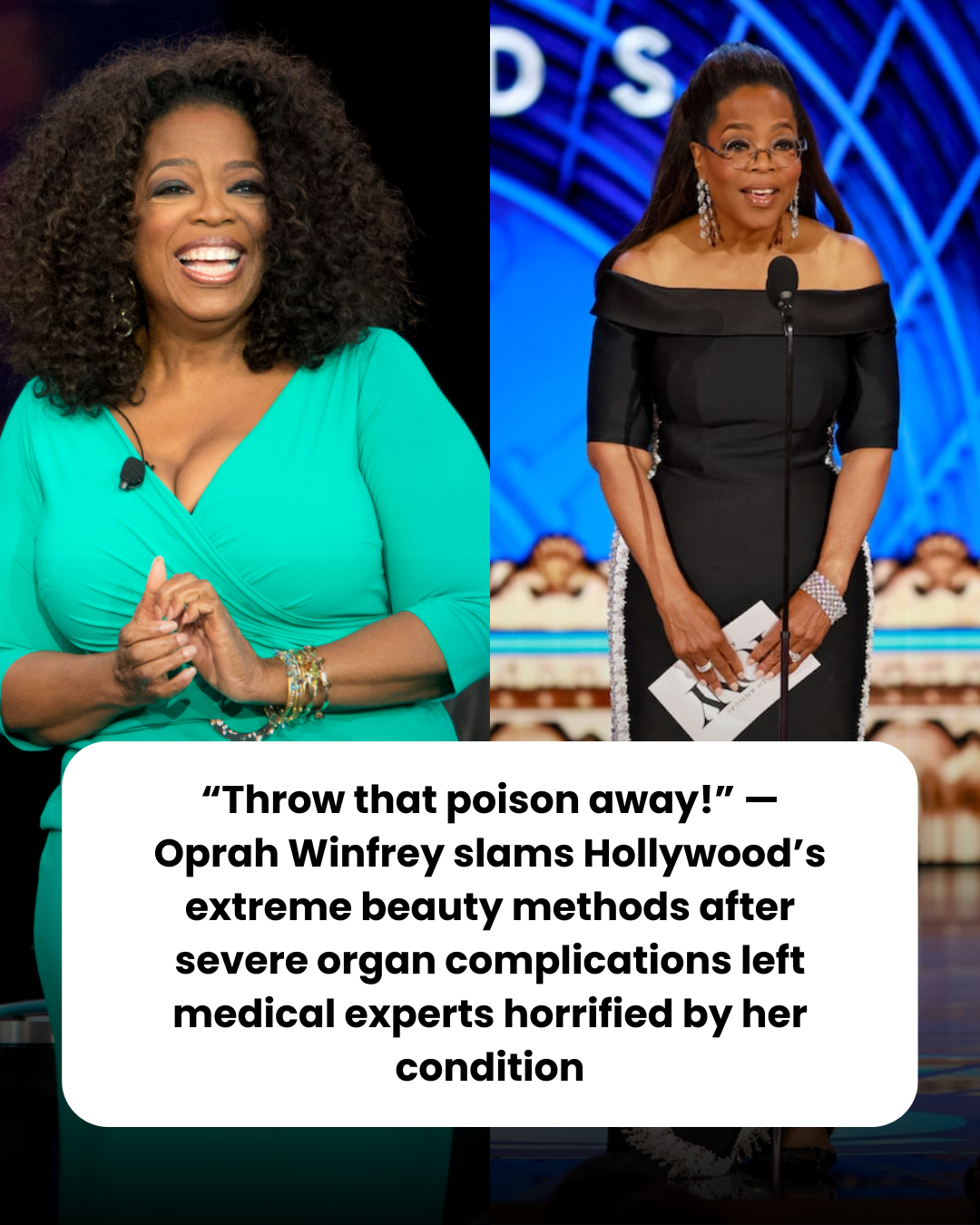 “Throw that poison away!” — Oprah Winfrey slams Hollywood’s extreme beauty methods after severe organ complications left medical experts horrified by her condition