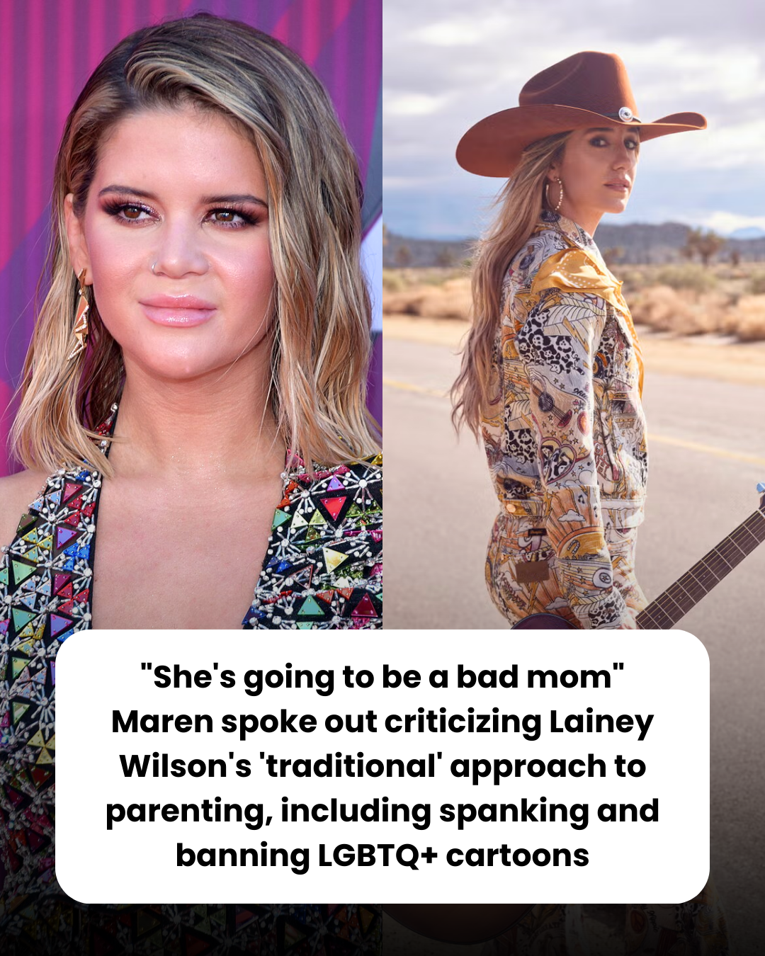 “She’s going to be a bad mom” Maren spoke out criticizing Lainey Wilson’s ‘traditional’ approach to parenting, including spanking and banning LGBTQ+ cartoons