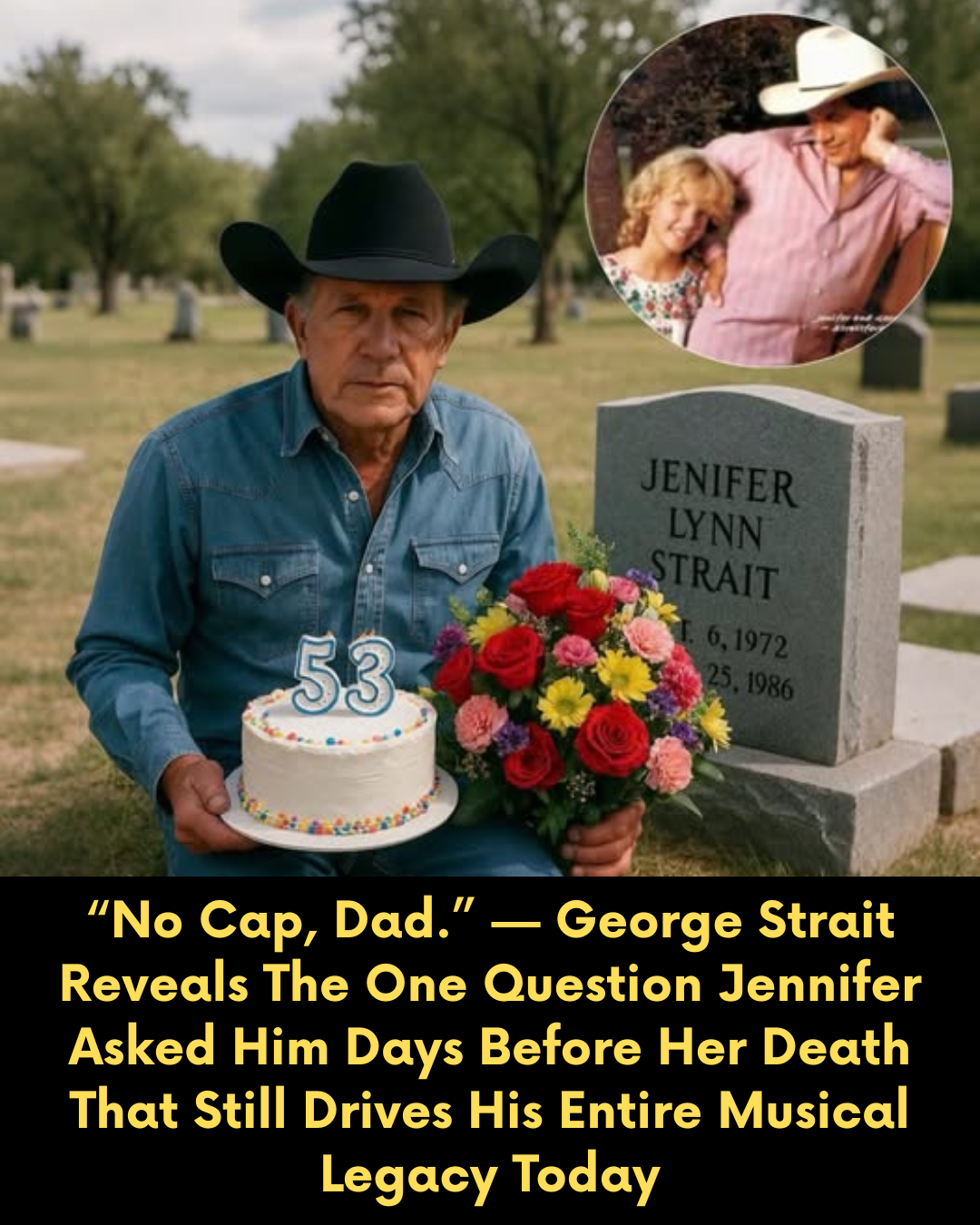 “No Cap, Dad.” — George Strait Reveals The One Question Jennifer Asked Him Days Before Her Death That Still Drives His Entire Musical Legacy Today