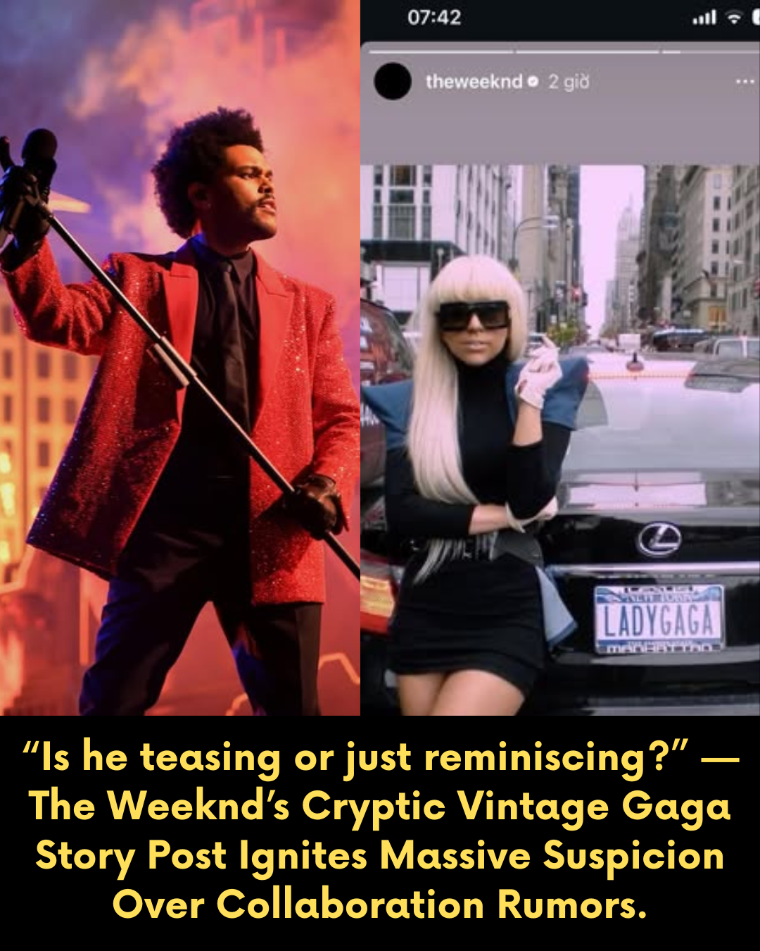 “Is he teasing or just reminiscing?” — The Weeknd’s Cryptic Vintage Gaga Story Post Ignites Massive Suspicion Over Collaboration Rumors