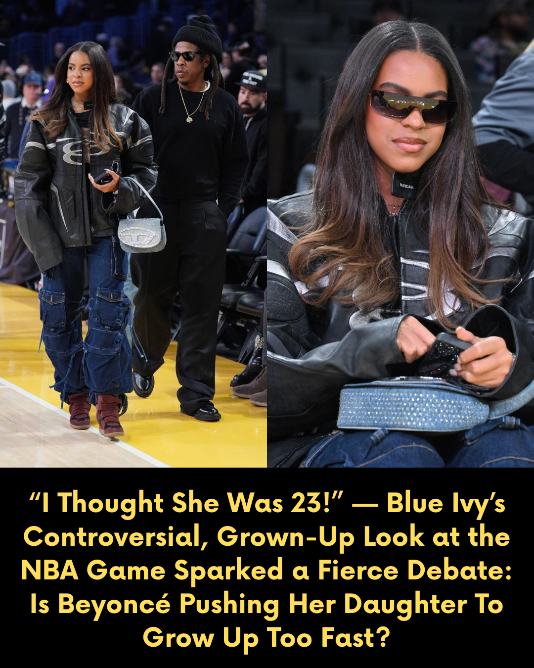 “I Thought She Was 23!” — Blue Ivy’s Controversial, Grown-Up Look at the NBA Game Sparked a Fierce Debate: Is Beyoncé Pushing Her Daughter To Grow Up Too Fast?