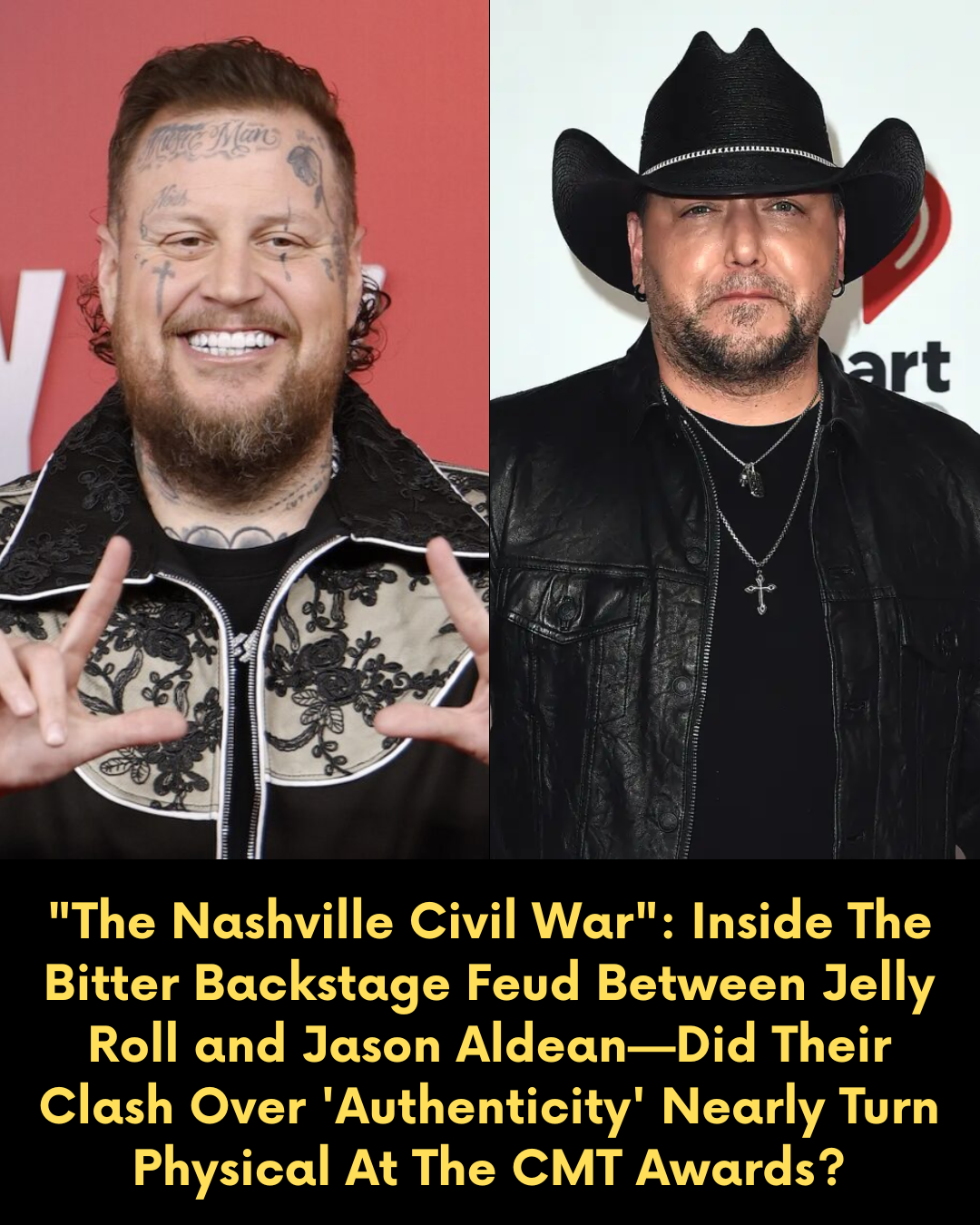 “The Nashville Civil War”: Inside The Bitter Backstage Feud Between Jelly Roll and Jason Aldean—Did Their Clash Over ‘Authenticity’ Nearly Turn Physical At The CMT Awards?