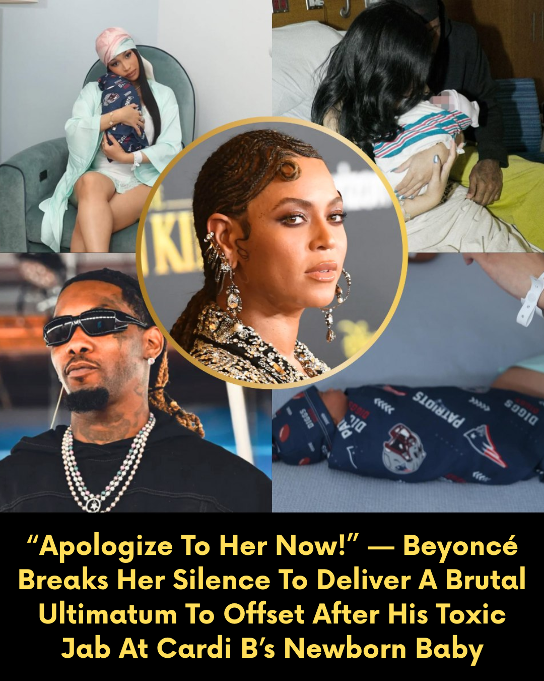 “Apologize To Her Now!” — Beyoncé Breaks Her Silence To Deliver A Brutal Ultimatum To Offset After His Toxic Jab At Cardi B’s Newborn Baby