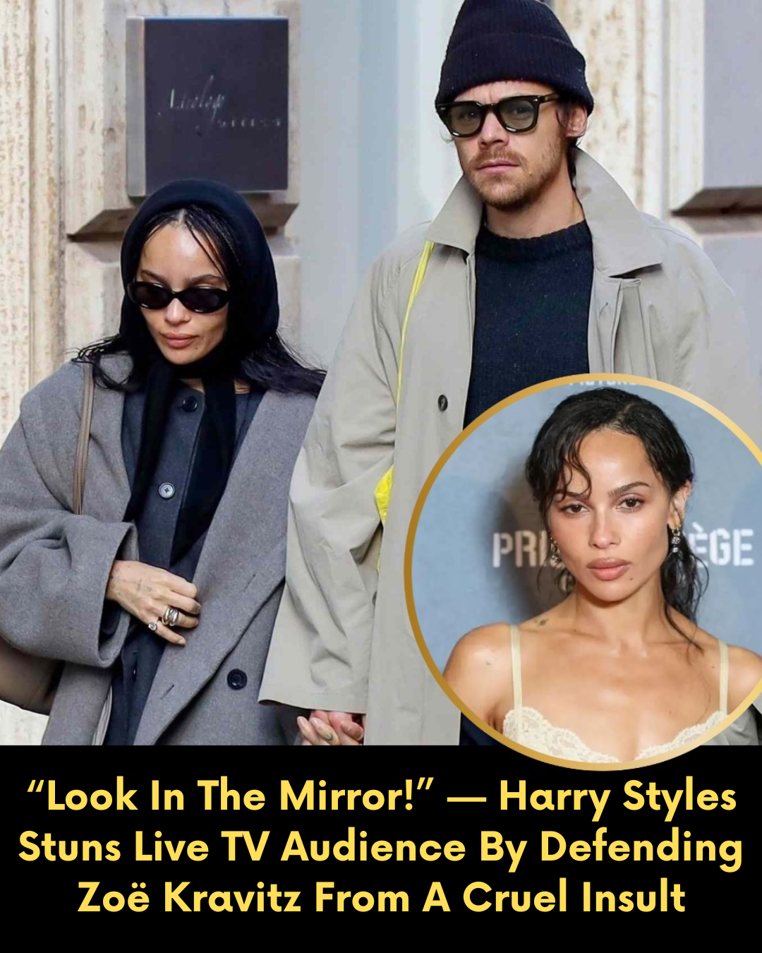 “Look In The Mirror!” — Harry Styles Stuns Live TV Audience By Defending Zoë Kravitz From A Cruel Insult
