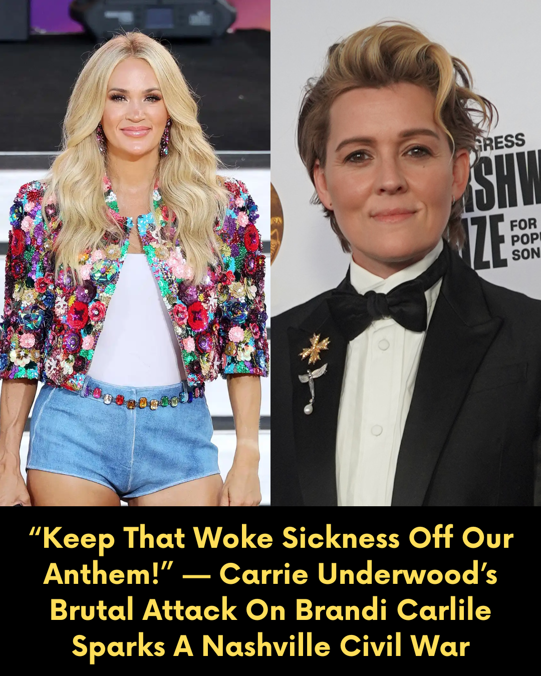 “Keep That Woke Sickness Off Our Anthem!” — Carrie Underwood’s Brutal Attack On Brandi Carlile Sparks A Nashville Civil War