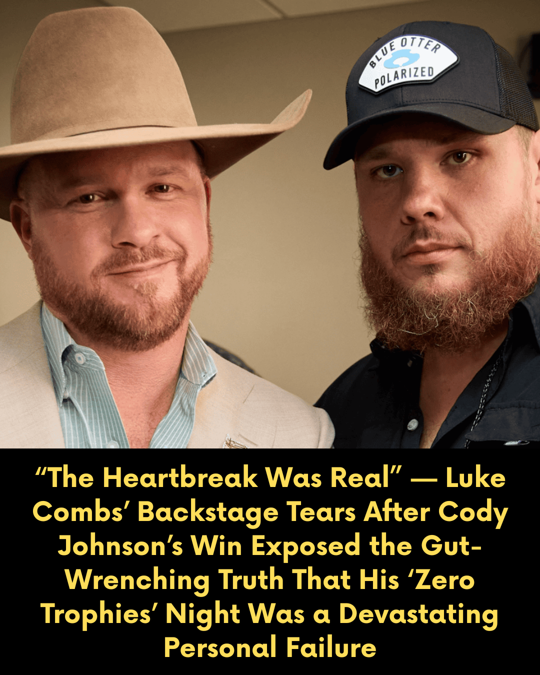 “The Heartbreak Was Real” — Luke Combs’ Backstage Tears After Cody Johnson’s Win Exposed the Gut-Wrenching Truth That His ‘Zero Trophies’ Night Was a Devastating Personal Failure