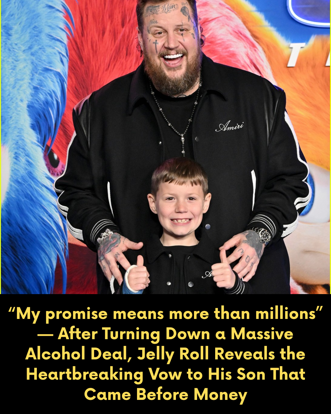 “My promise means more than millions” — After Turning Down a Massive Alcohol Deal, Jelly Roll Reveals the Heartbreaking Vow to His Son That Came Before Money
