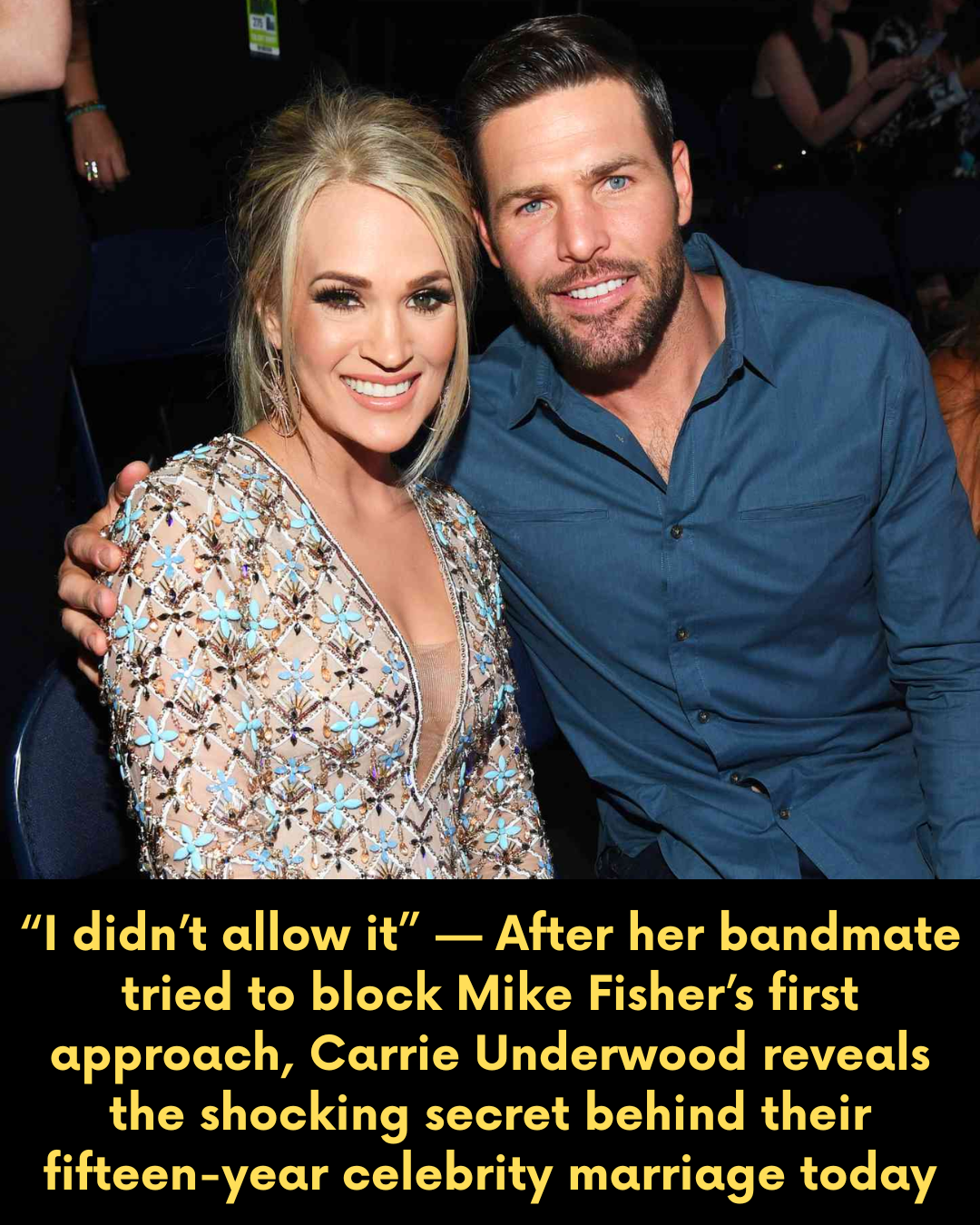 “I didn’t allow it” — After her bandmate tried to block Mike Fisher’s first approach, Carrie Underwood reveals the shocking secret behind their fifteen-year celebrity marriage today