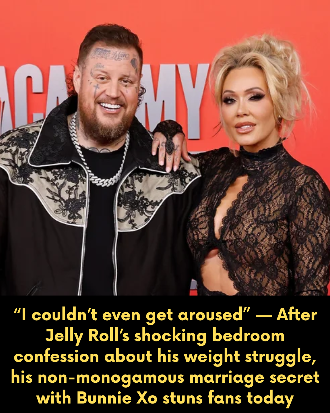 “I couldn’t even get aroused” — After Jelly Roll’s shocking bedroom confession about his weight struggle, his non-monogamous marriage secret with Bunnie Xo stuns fans today