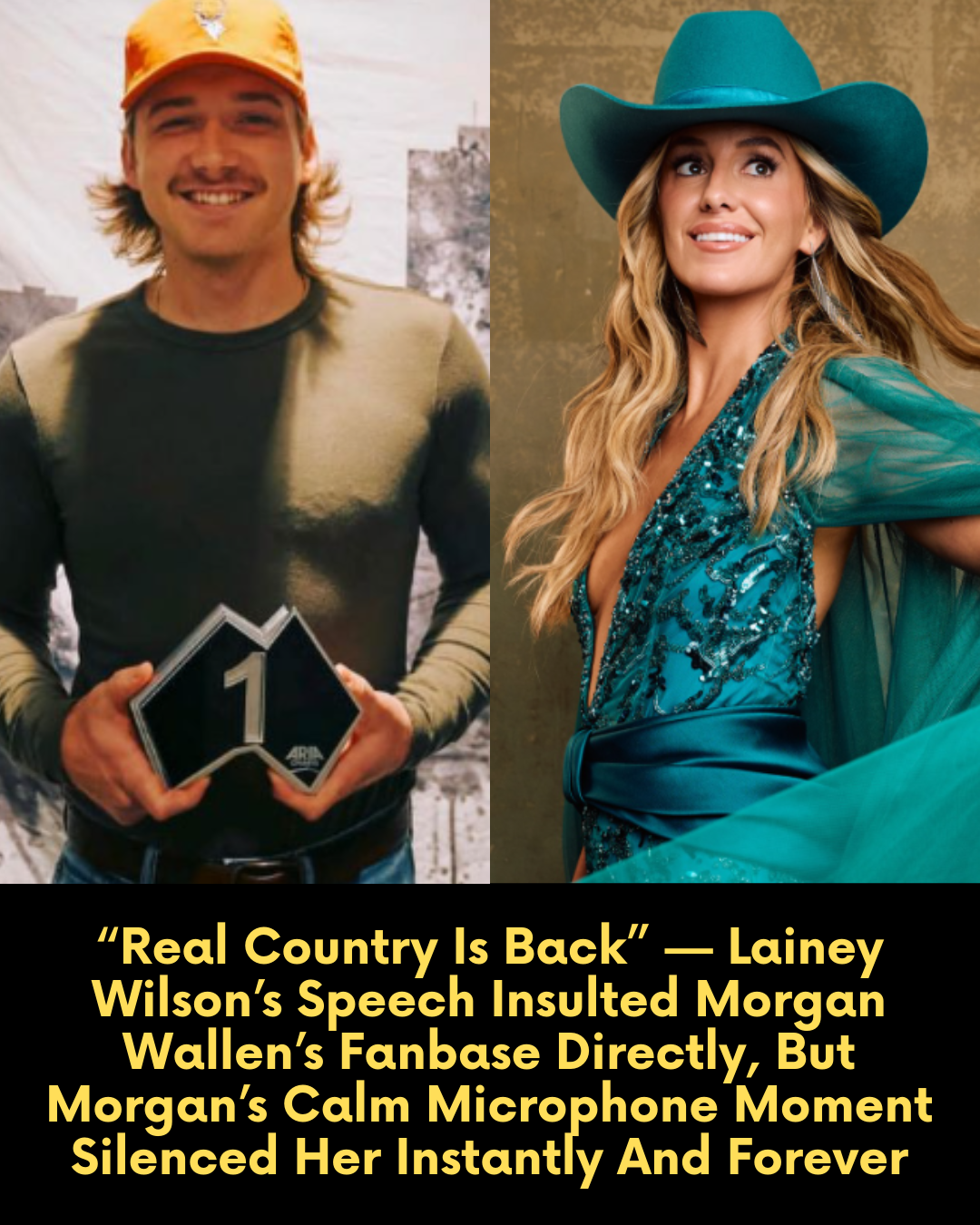 “Real Country Is Back” — Lainey Wilson’s Speech Insulted Morgan Wallen’s Fanbase Directly, But Morgan’s Calm Microphone Moment Silenced Her Instantly And Forever