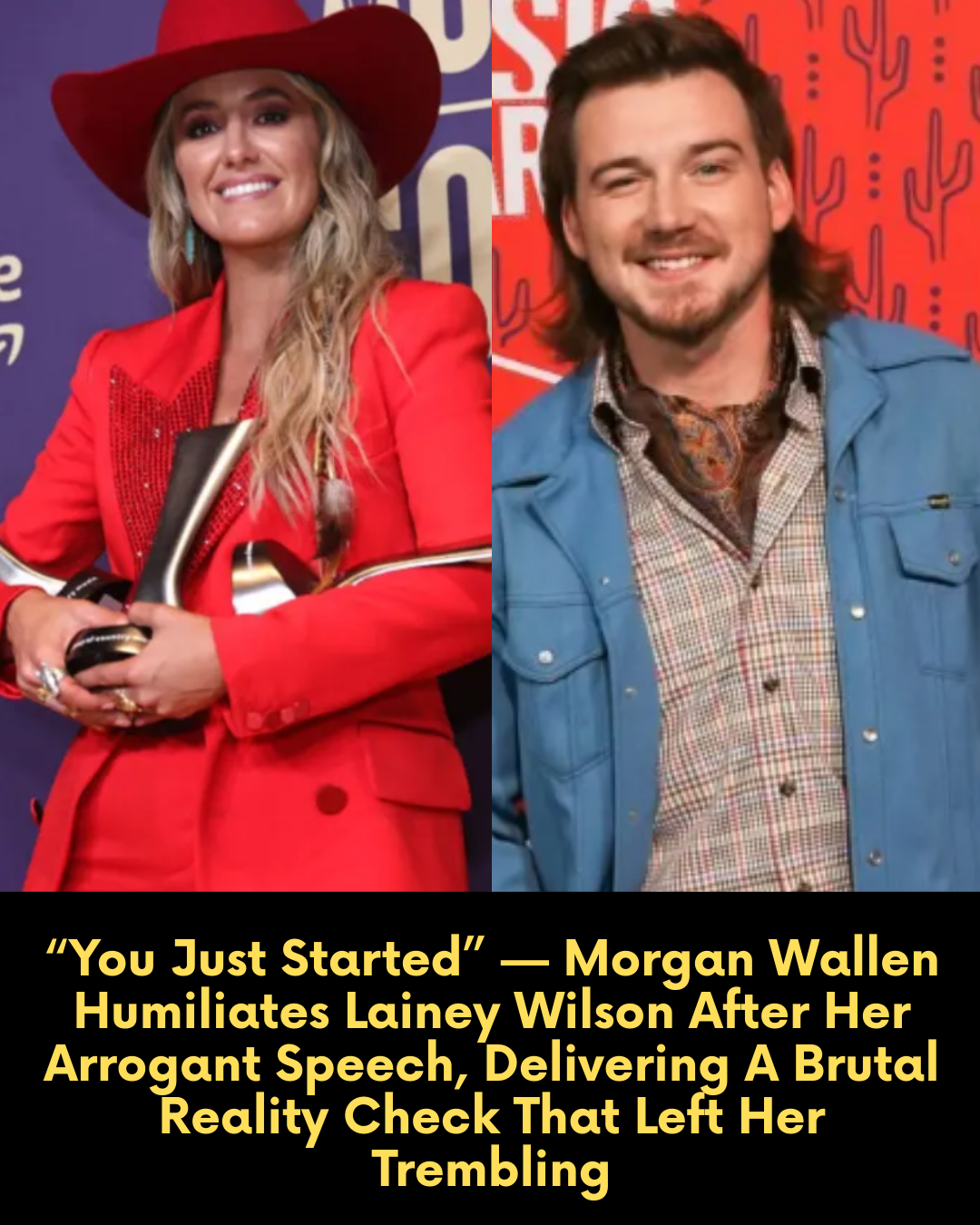 “You Just Started” — Morgan Wallen Humiliates Lainey Wilson After Her Arrogant Speech, Delivering A Brutal Reality Check That Left Her Trembling