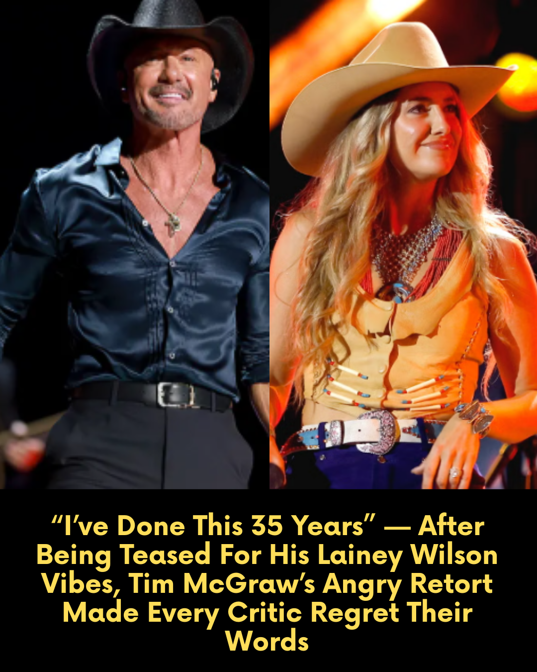 “I’ve Done This 35 Years” — After Being Teased For His Lainey Wilson Vibes, Tim McGraw’s Angry Retort Made Every Critic Regret Their Words
