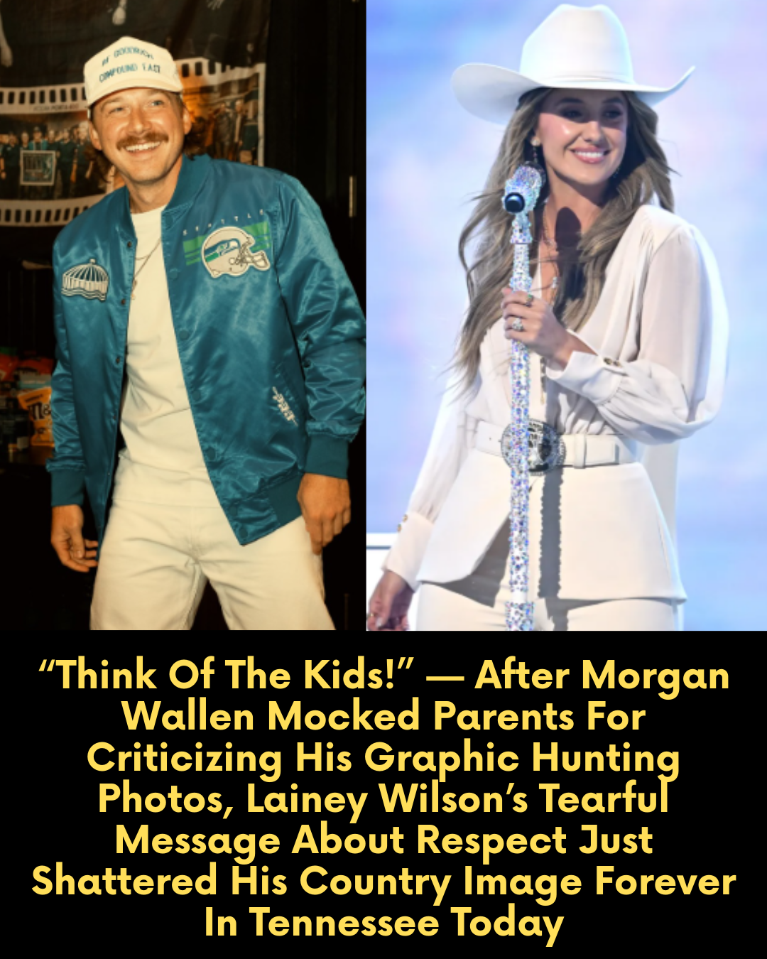 “Think Of The Kids!” — After Morgan Wallen Mocked Parents For Criticizing His Graphic Hunting Photos, Lainey Wilson’s Tearful Message About Respect Just Shattered His Country Image Forever In Tennessee Today