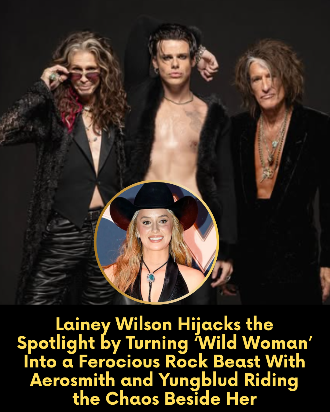 Lainey Wilson Hijacks the Spotlight by Turning ‘Wild Woman’ Into a Ferocious Rock Beast With Aerosmith and Yungblud Riding the Chaos Beside Her