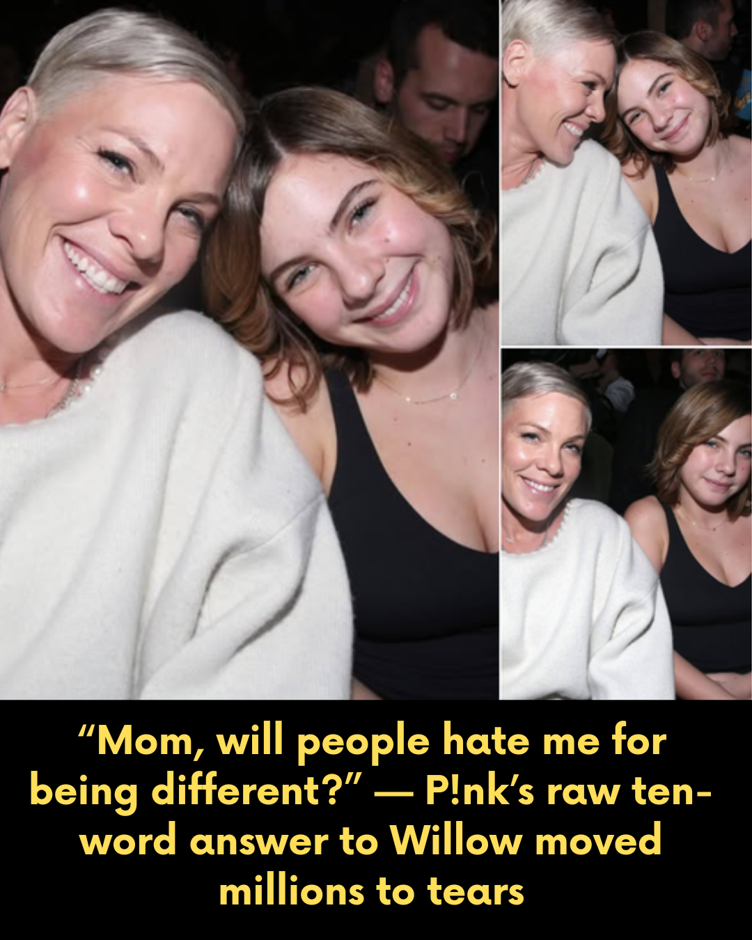 “Mom, will people hate me for being different?” — P!nk’s raw ten-word answer to Willow moved millions to tears