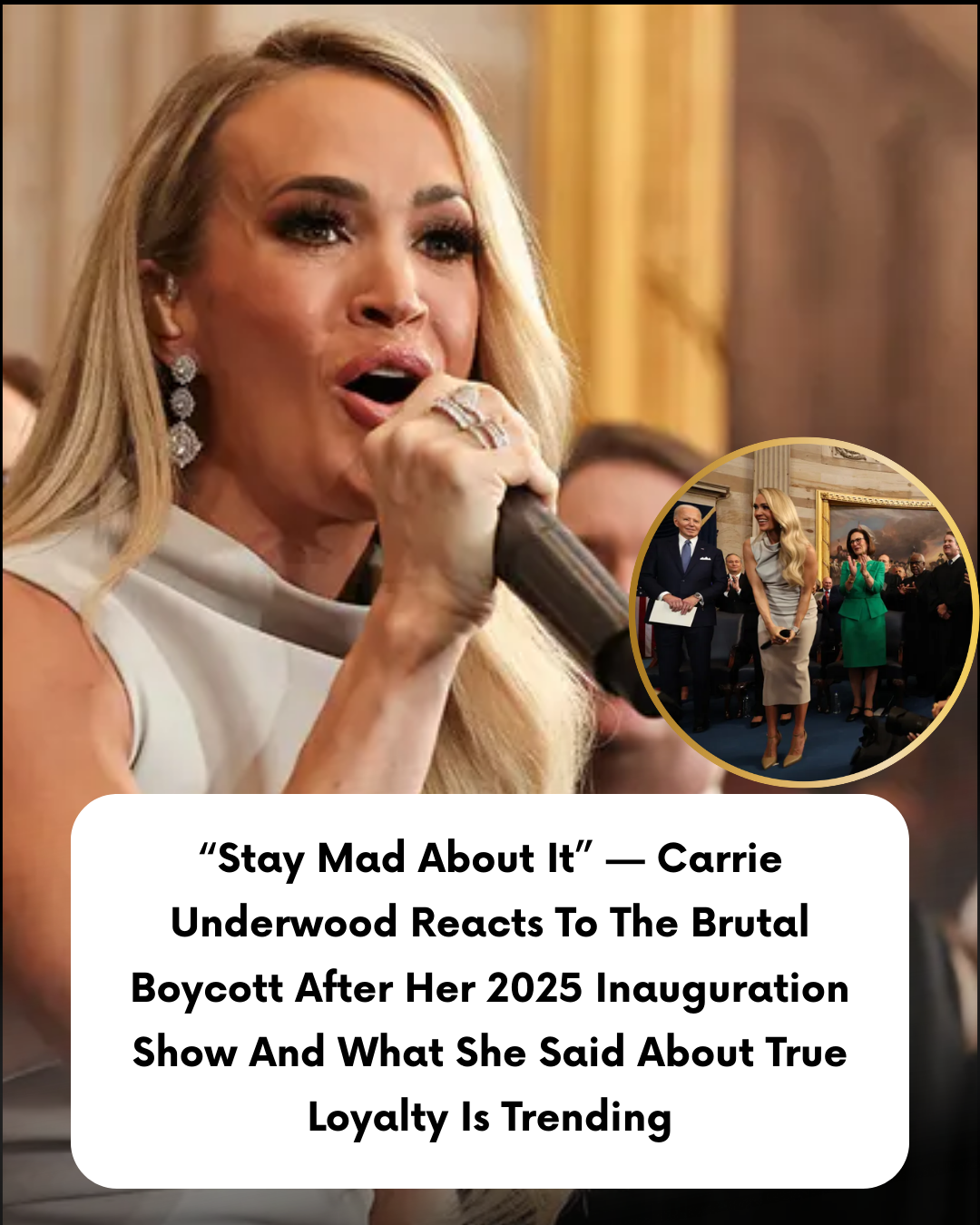 “Stay Mad About It” — Carrie Underwood Reacts To The Brutal Boycott After Her 2025 Inauguration Show And What She Said About True Loyalty Is Trending