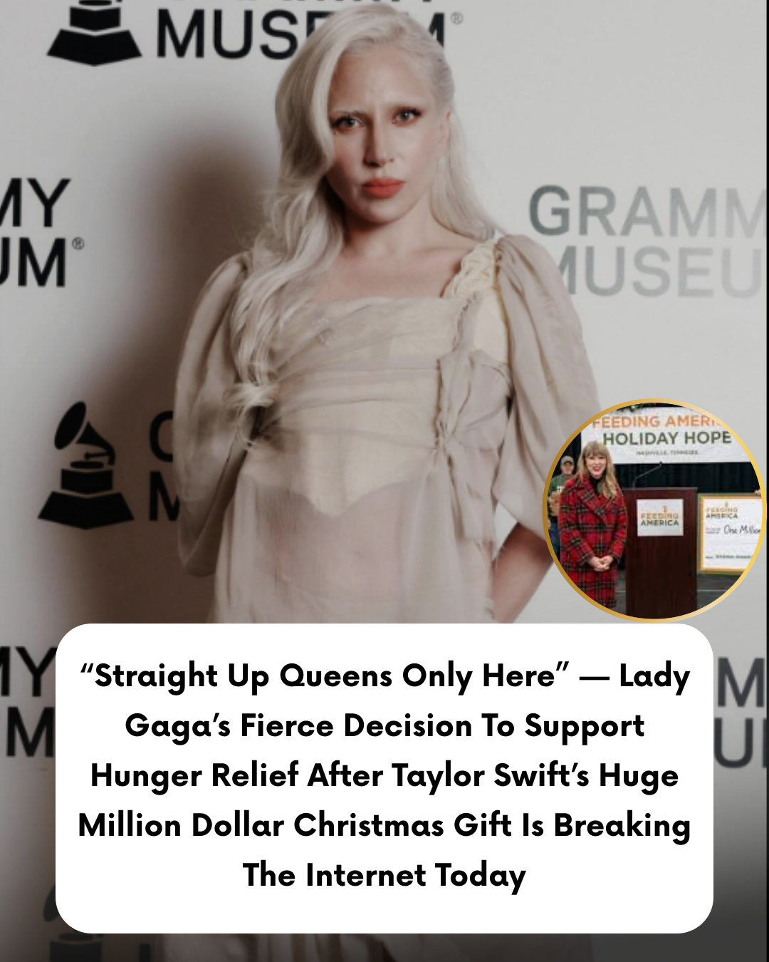 “Straight Up Queens Only Here” — Lady Gaga’s Fierce Decision To Support Hunger Relief After Taylor Swift’s Huge Million Dollar Christmas Gift Is Breaking The Internet Today