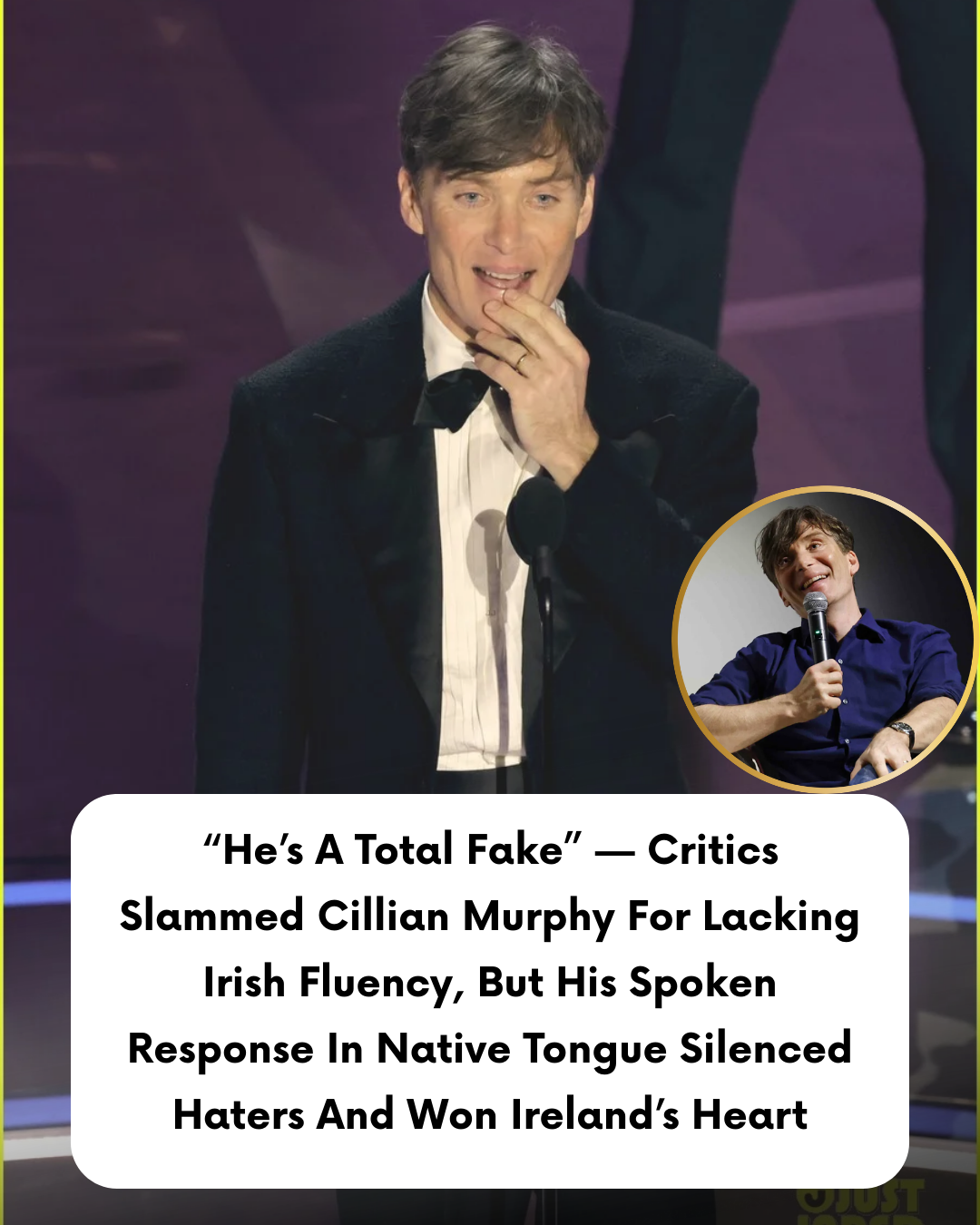 “He’s A Total Fake” — Critics Slammed Cillian Murphy For Lacking Irish Fluency, But His Spoken Response In Native Tongue Silenced Haters And Won Ireland’s Heart