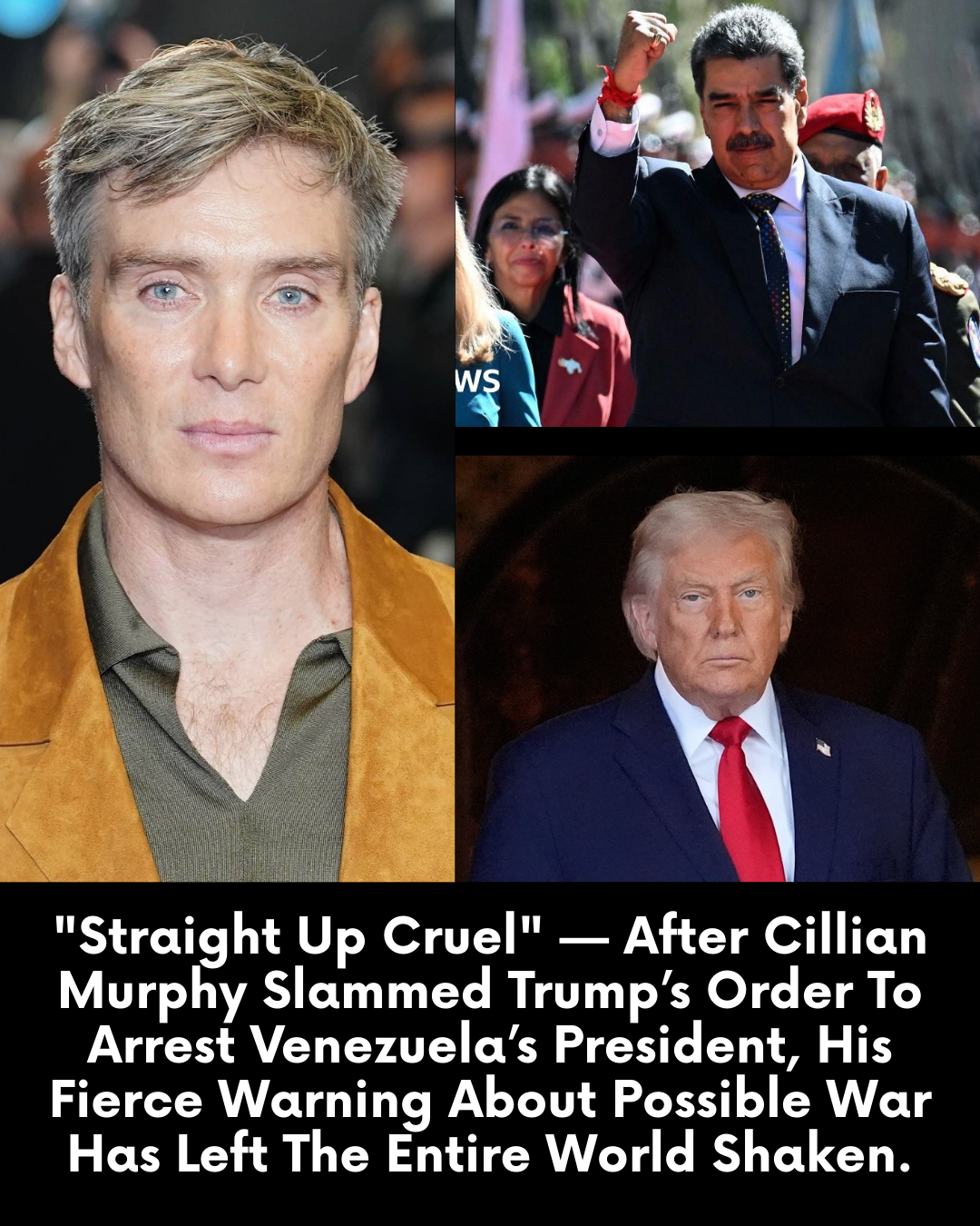 “Straight Up Cruel” — After Cillian Murphy Slammed Trump’s Order To Arrest Venezuela’s President, His Fierce Warning About Possible War Has Left The Entire World Shaken.