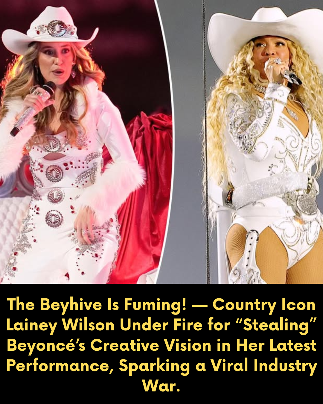 The Beyhive Is Fuming! — Country Icon Lainey Wilson Under Fire for “Stealing” Beyoncé’s Creative Vision in Her Latest Performance, Sparking a Viral Industry War.