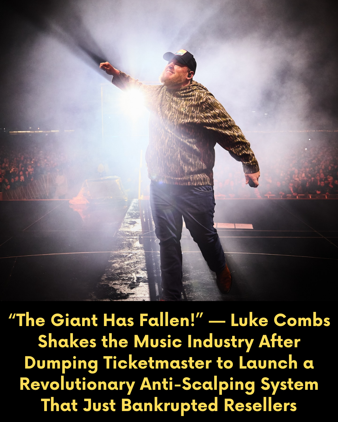 “The Giant Has Fallen!” — Luke Combs Shakes the Music Industry After Dumping Ticketmaster to Launch a Revolutionary Anti-Scalping System That Just Bankrupted Resellers