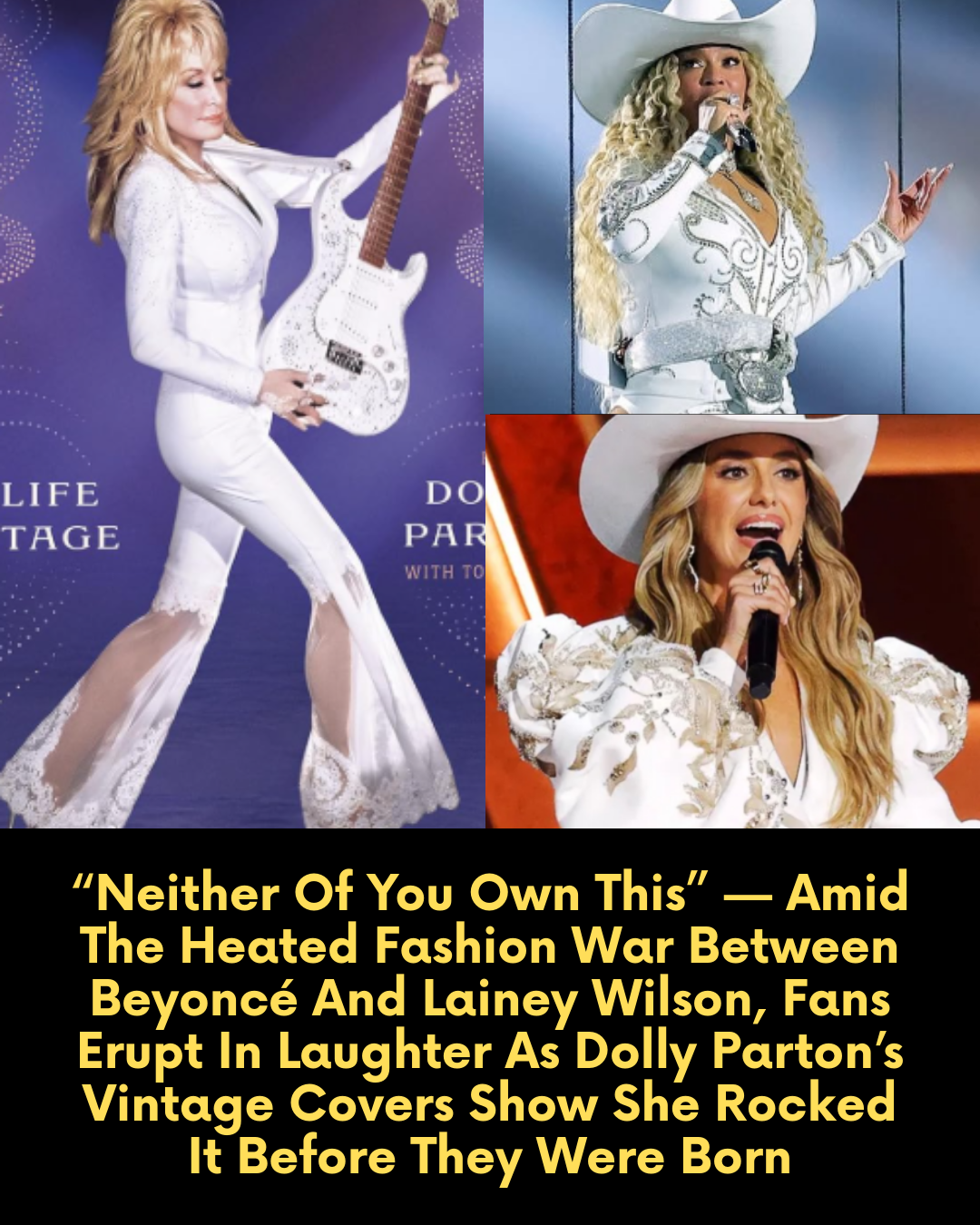 “Neither Of You Own This” — Amid The Heated Fashion War Between Beyoncé And Lainey Wilson, Fans Erupt In Laughter As Dolly Parton’s Vintage Covers Show She Rocked It Before They Were Born